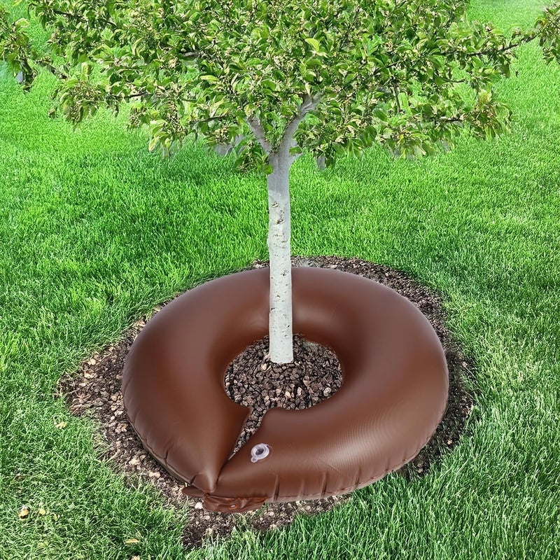 Tezhile TezhiIe 3 Pack 15 Gallon Tree Watering Ring Bag, PVC Drip Irrigation Water Pouch Automatic Drip System, Watering Donuts for Trees, Deep Root & Low-Profile Slow Release Watering Bag - Image 5